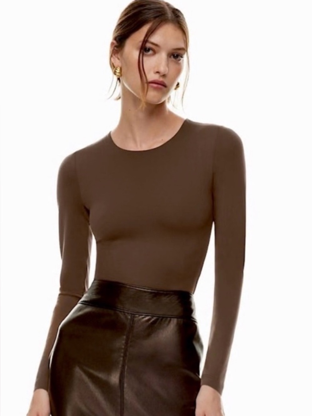 BABATON contour long sleeve top 2XS 🤎 coffee bean